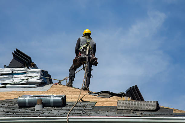 Professional Gutter Installation technician working in Hilton, NY